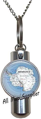 AllMapsupplier Мода Кремирање Урна Ѓердан, Антарктикот Мапа Урн, Антарктикот Мапа Накит, Јужниот Пол мапа, антарктикот Мапа