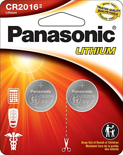 Panasonic CR2032 3,0 волти долготрајни батерии на мобилни литиум монети кај отпорни на деца, 4 пакувања и Panasonic CR 3,0 волти долготрајни батерии на мобилни монети во мобилна пак