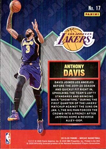 2019-20 Панини мозаик џем Мастерс 17 Ентони Дејвис Лос Анџелес Лејкерс НБА кошаркарска трговска картичка