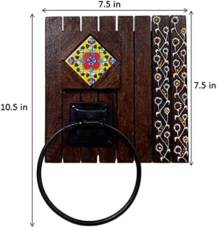 Закачалка од салфетка од дрвени крпи од пулпип: Декоративен wallид што виси за кујна за бањи