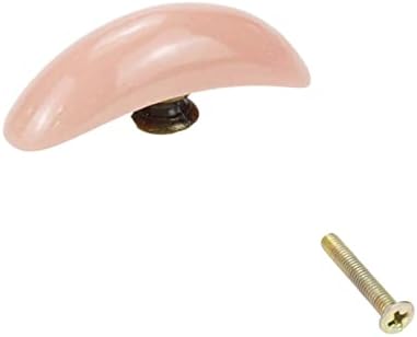 Рисбеј 10 парчиња 66ммх20мм Розова Едноставна Полумесечина Керамички Копчиња За Фиоки Со Една Дупка Украсни Копчиња