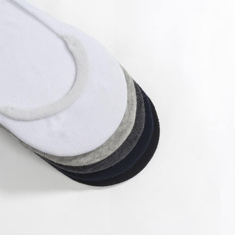 GFDFD 5 пара машки чорапи лето памук голема големина дише чамци со цврста боја невидлив силикон