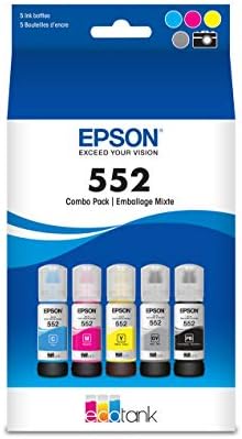 Epson Ecotank Фото ET-8550 Безжичен Широк Формат Сите-Во-Едно Супертанк Печатач &засилувач; T552920 Висок Капацитет Шише Мастило &засилувач;