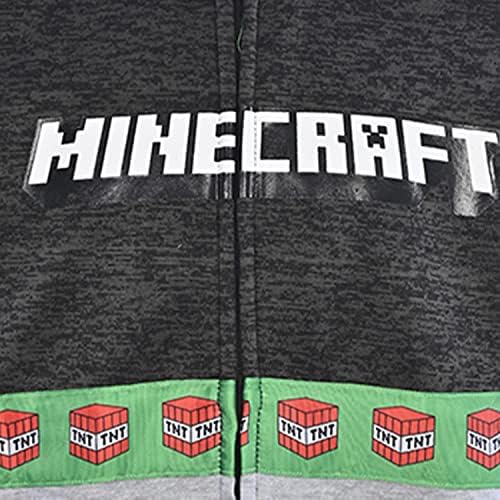 Minecraft Момчиња Видео Игра Дуксер-Црна И Зелена Ползавец Лице-Официјален Дуксер