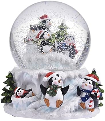 Музичка кутија Снег глобус снег глобуси Божиќ пингвин кристал топка снег музичка кутија ноќ светло новогодишно десктоп украси