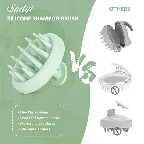 SNDYI 2PS силиконски скалп мажер шампон четка, чистач за коса со меки силиконски влакна, чистач на скалпот/ексфолијатор за отстранување