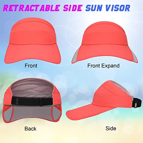 Ushakecamp Sun visor Hat Women Men, прилагодливо капаче за голф со повлечена широка заштита од сонце за бејзбол за тенис на плажа