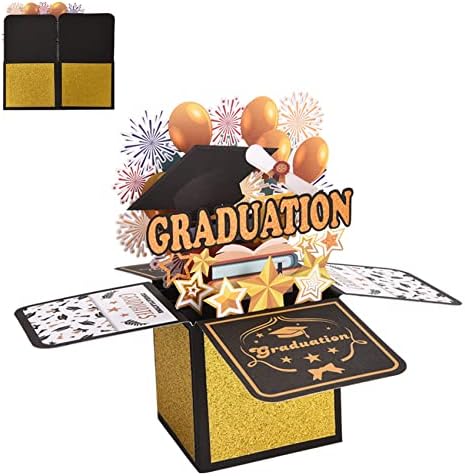 Дипломирање на Бесио Поп -ап картички 2023 година, Среќно дипломирање 3Д честитки кутија со плик за универзитетско средно училиште