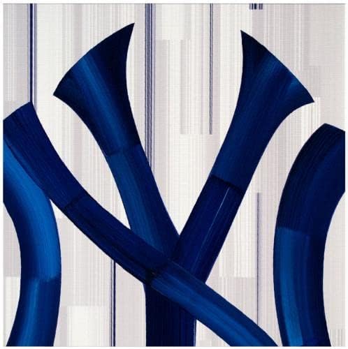 Yorkујорк Јанкис 16 „x 20“ лого со бела апстрактна галерија во позадина завиткана украсена giclee - оригинална MLB уметност и отпечатоци