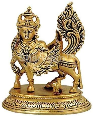 Шарвгун месинг уникатна статуа/идол Камадхну крава бог идол религиозна скулптура фигура за дома и канцеларија Големина: 6,50 x 5,50