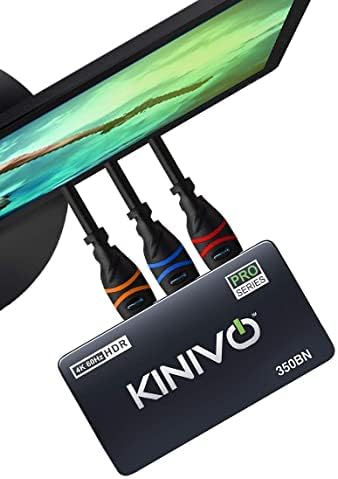 Киниво 350bn 4K HDMI Прекинувач Со BlueRigger 4k HDMI Кабел-6.6 СТАПКИ, 3 Пакет