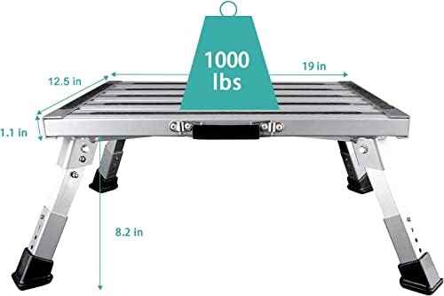 Vogrex 19 x 12,5 RV чекори, прилагодлива платформа за преклопување на висината, чекор столче со не лизгачки гумени нозе, додатоци