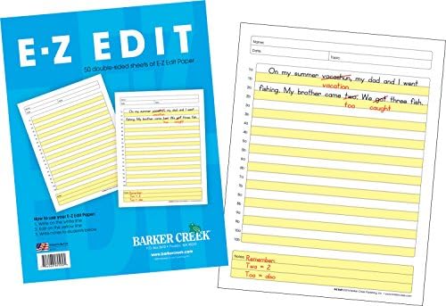 Barker Creek E-Z Edit Haper, дизајниран од професионален новинар за зајакнување на вештини за пишување, наизменични линии за правење