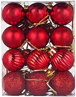 24 КТ Божиќни топки Орнаменти Поставете пластични распрскувачки украси за виси топка