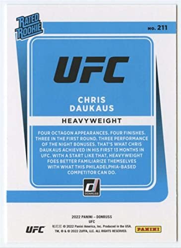 2022 DONRUSS UFC 211 Chris Daukaus RC RC RC Card SP Short Print Heavyweight Thiebte Rociates Official MMA Trading Card во сурова