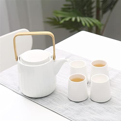 N/A обичен бел керамички кафе чај сет бел дрвен сад за чаршал чаша сад бар домаќинство кујнски материјали