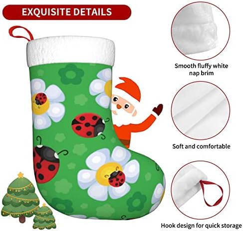 Аугенски Божиќни чорапи Сончоглед зелено животно двострано камин што виси чорапи