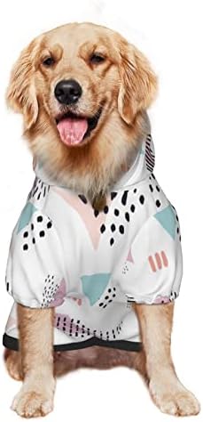 Големо кучиња Худи геометриски-триаголник-точка-розово миленичиња облека џемпер со капа од мека мачка облека со мачка средно средно
