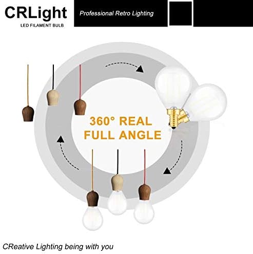 CRLight 2W LED Candelabra Сијалица 4000K Дневна Светлина Бела 25w Еквивалент 250lm Dimmable, E12 База Мали G14 Матирано Стакло