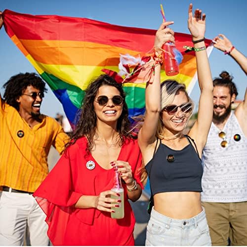 Bencailor 24 парчиња иглички на гордоста на гордоста на виножито со знаме на виножито, копчиња 1 инч 25 мм ЛГБТК пинови геј лезбејско бисексуално