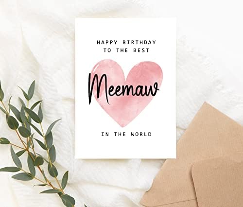 Среќен роденден на најдобрата мемау во светската картичка - картичка за роденден на Мемев - картичка Мемев - подарок за Денот на мајката