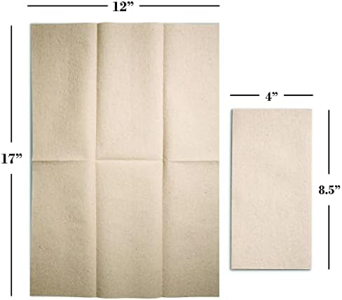 Салфетки за хартија слични на крпа за еднократна употреба, 100 пакувања 12 x 17 постелнина, природни салфетки за вечера, рециклирани,