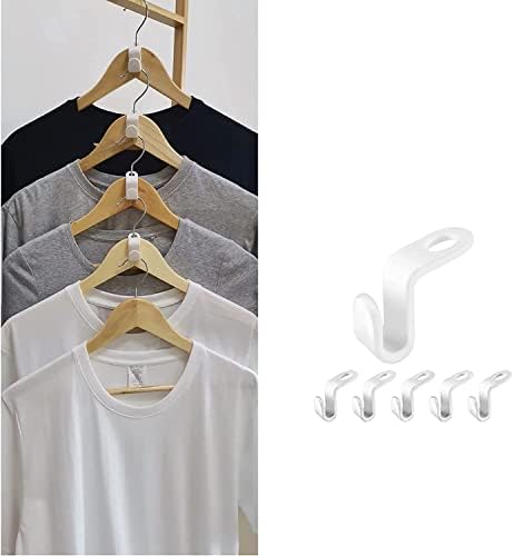 Куки за закачалки од 4 парчиња облека, заштеда на закачалки за закачалки за зачувување на плакарот за гардероба за заштеда на простор Garderobe - Бело