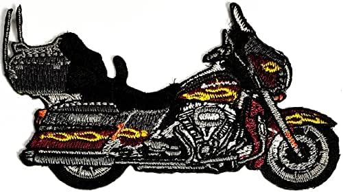 Кленплус 2 парчиња. Класичен Велосипед Мотоцикл Цртан Филм Везено Железо На Шиење На Значка За Фармерки Јакни Капи Ранци Кошули Налепници