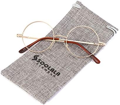 Солала кул ретро -тркалезна метална рамка пролетни очила за читање за мажи и жени