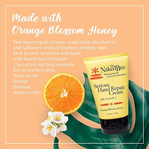 Голи пчела портокалова цвет мед со керамид 3, сериозен лосион за крем за поправка на раце + лосион и мелем за усни + цвет од