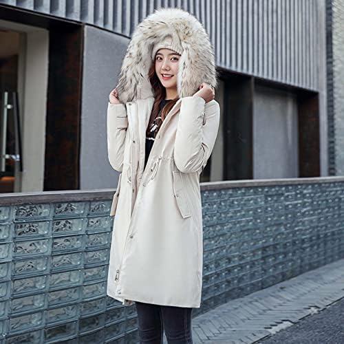 Quilенски ватирани лесни јакни мода зимска тенок средна должина задебелување топла памучна јакна