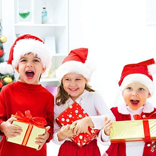 AMDX 3 Парчиња Црвени Капи На Дедо мраз За Деца Унисекс Божиќни Капи На Дедо Мраз