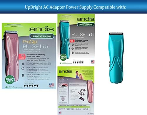 Адаптерот за адаптер со AndiS Proclip Complight 2-PIN 5V AC/DC, компатибилен со Andis Proclip Pulse Li 5 73535 73515 Model LCL-2 LCL2 PRO