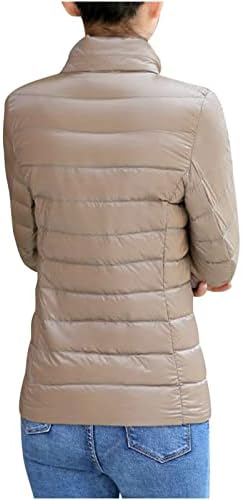 Classенска класична лесна јакна со лесен пафер со долги ракави со целосен патент, отпорен на вода, палто со џебови со џебови
