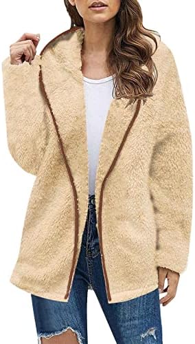 Kulywon Women Faux Fur Fur мека крзно палто јакна меки зимски елек надворешна облека