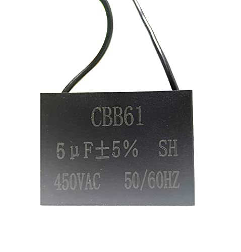 3 парчиња Cbb61 Celiling Вентилатор Кондензатор 2-Жица 6uF 450V AC 50/60Hz Метализирани Полипропиленски Филм Кондензатори
