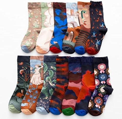 чорап жени со долга чорап печати креативно персонализирано новост мажи жени чорапи зимско топло удобно памучни чорапи жени