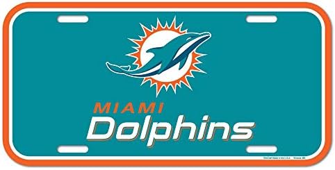 Пластична регистарска табличка во НФЛ Мајами Делфини, боја на тимот, една големина