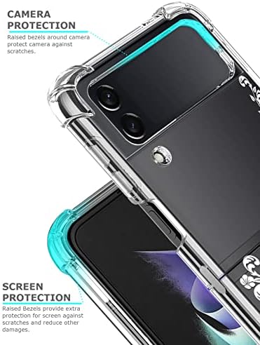 ОДЛИЧЕН Цветен Јасен Случај За Galaxy Z Flip 4 За Жени/Девојки, Убав Капак На Телефонот За Samsung Galaxy Z FLIP4 5G, Дизајн На