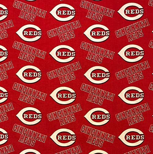 1 Двор Широк-Синсинати Црвени Бејзбол Платно Црвена Памучна Ткаенина 1 Двор Х 58