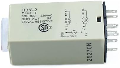 Tintag H3Y-2 0-60M напојување на тајмер за реле за одложување DPDT 8PINS Напон: 220V 110V 24V 12V