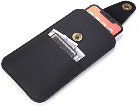Телефонска торбичка компатибилна со iPhone 11 Pro Max/XS Max Guinine Leather Cablephone Holster Case со држач за кредитна картичка ， компатибилен со Samsung Galaxy A70 A80/C9/C9 Pro CrossBady случај