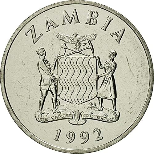 Helle Rhinoceros Zambia 25 Encel Coin 1992 20mm