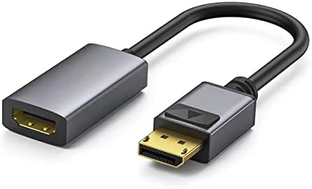 Wjesog DisplayPort на HDMI 4K@60HzConverter, DP до HDMI адаптер компатибилен со HP, ThinkPad, Desktop и повеќе - машки до женски