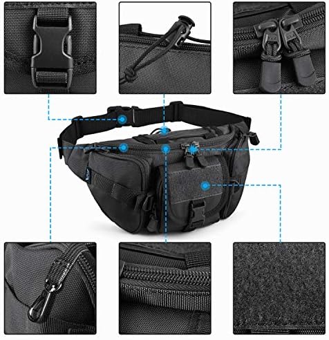 Sowhup Tactical Fanny Pack, воен пакет торбички со половината со американски патеки за колкот на колкот за колк за пешачење за риболов на
