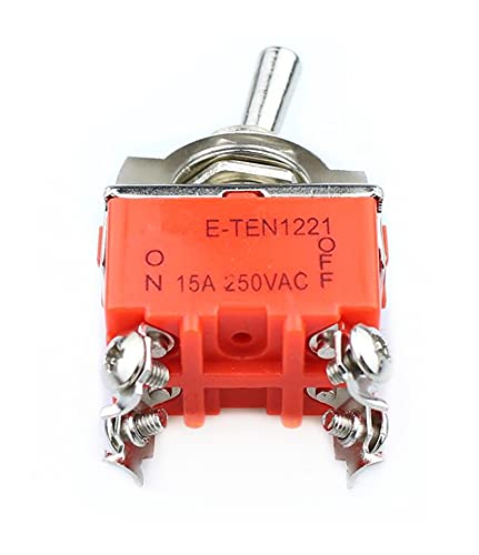 Anzoat 1 парчиња метална смола AC 250V 15A засилувачи Вклучени/исклучени 2 позиции DPST прекинувач за вклучување LW Szus E-Ten1221 портокалова