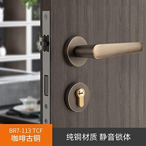 Втора заклучување на вратата чиста бакарна разделена врата заклучување тивка просторија врата се ракува со сите брави за заклучување