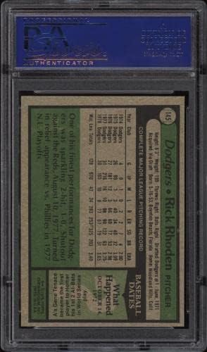 1979 Топпс #145 Рик Роден - Доџерс - ПСА 10-11758810 - Бејзбол картичка - Плочани бејзбол картички