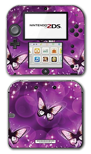 Прекрасни цвеќиња уметност виолетова пеперутка видео игра винил декларална налепница на кожата за налепница за Nintendo 2DS системска конзола
