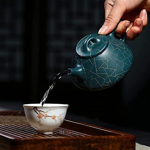 Котел чајник чајник 240мл виолетова глинеста чајници сурова руда азурна кал чај сад рачно изработен чај сет чајник